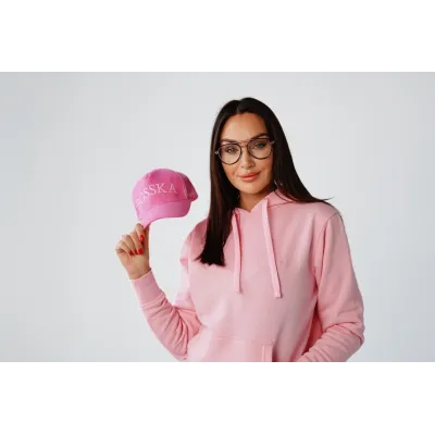 Bluza z kapturem "BOSSKA od urodzenia!" - cukierkowy róż