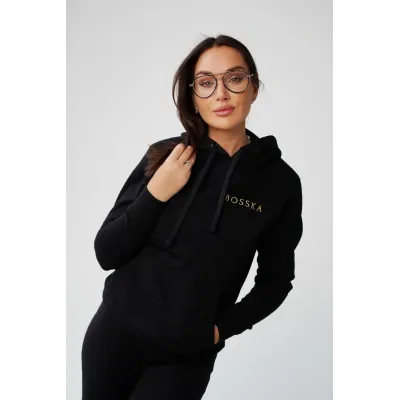 Bluza z kapturem "BOSSKA od urodzenia!" - czarno-złota