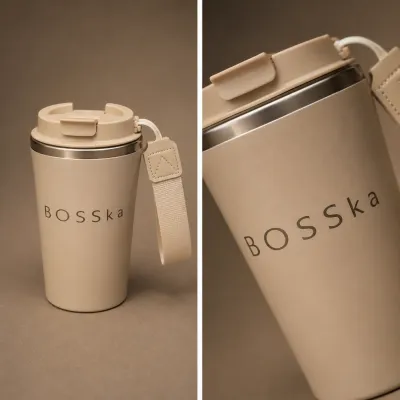 Kubek termiczny Bosska - beżowo-szary