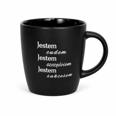 Kubek - Jestem cudem, jestem szczęściem, jestem sukcesem - czarny