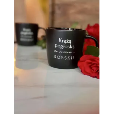 Kubek - Krążą pogłoski, że jestem BOSSKI! - czarny