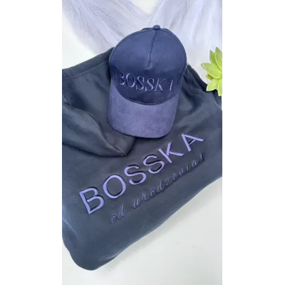 Bluza z kapturem "BOSSKA od urodzenia!" - granatowa
