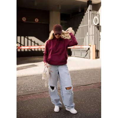 Bluza z kapturem "BOSSKA od urodzenia!" - bordowa