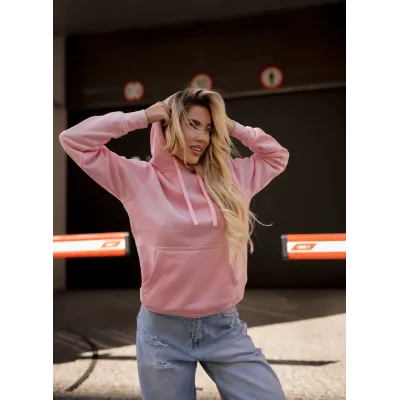 Bluza z kapturem "BOSSKA od urodzenia!" - cukierkowy róż
