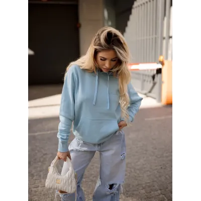 Bluza z kapturem "BOSSKA od urodzenia!" - baby blue