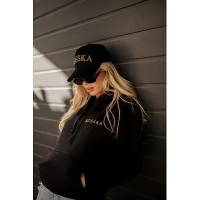 Bluza z kapturem "BOSSKA od urodzenia!" - czarno-złota