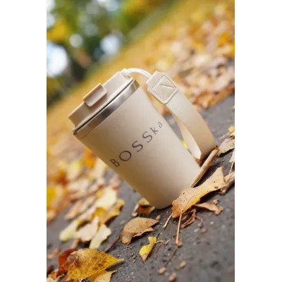 Kubek termiczny Bosska - beżowo-szary