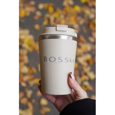 Kubek termiczny Bosska - beżowo-szary