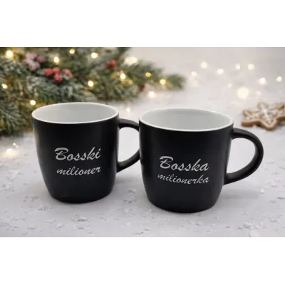 Zestaw prezentowy - Bosska milionerka i Bosski milioner - czarny z byłym środkiem
